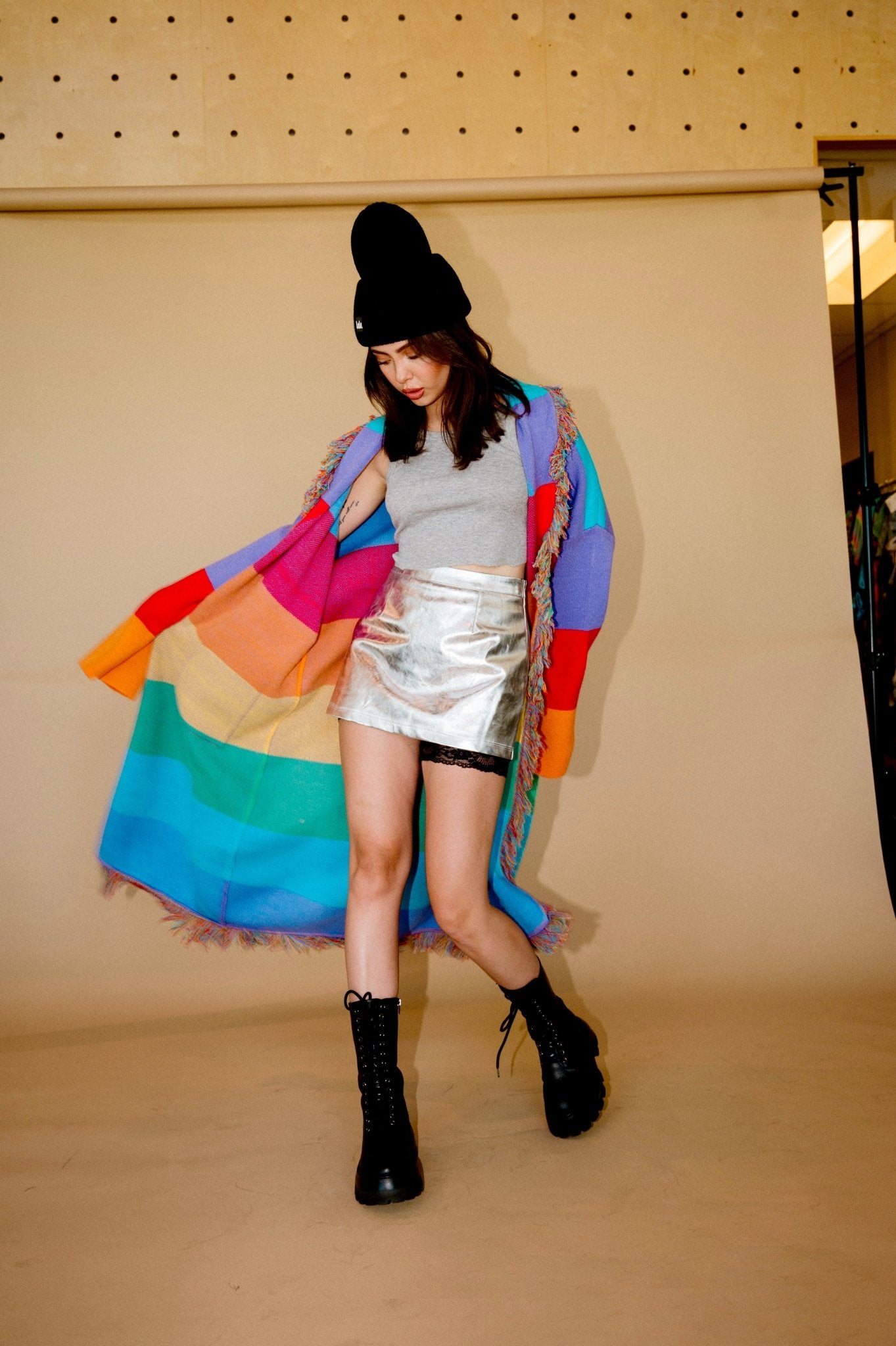 Luxe Fringe Blanket Cardigan in Chasing Rainbows - Dressed in Lala