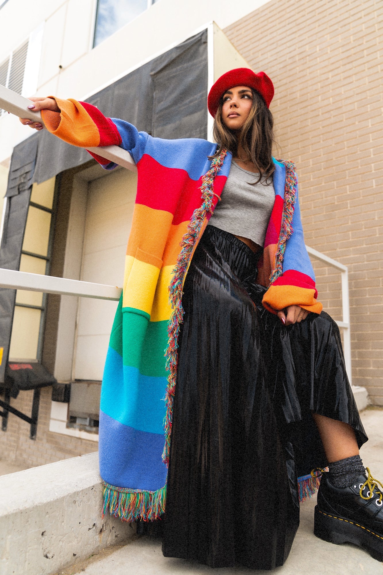Luxe Fringe Blanket Cardigan in Chasing Rainbows - Dressed in Lala
