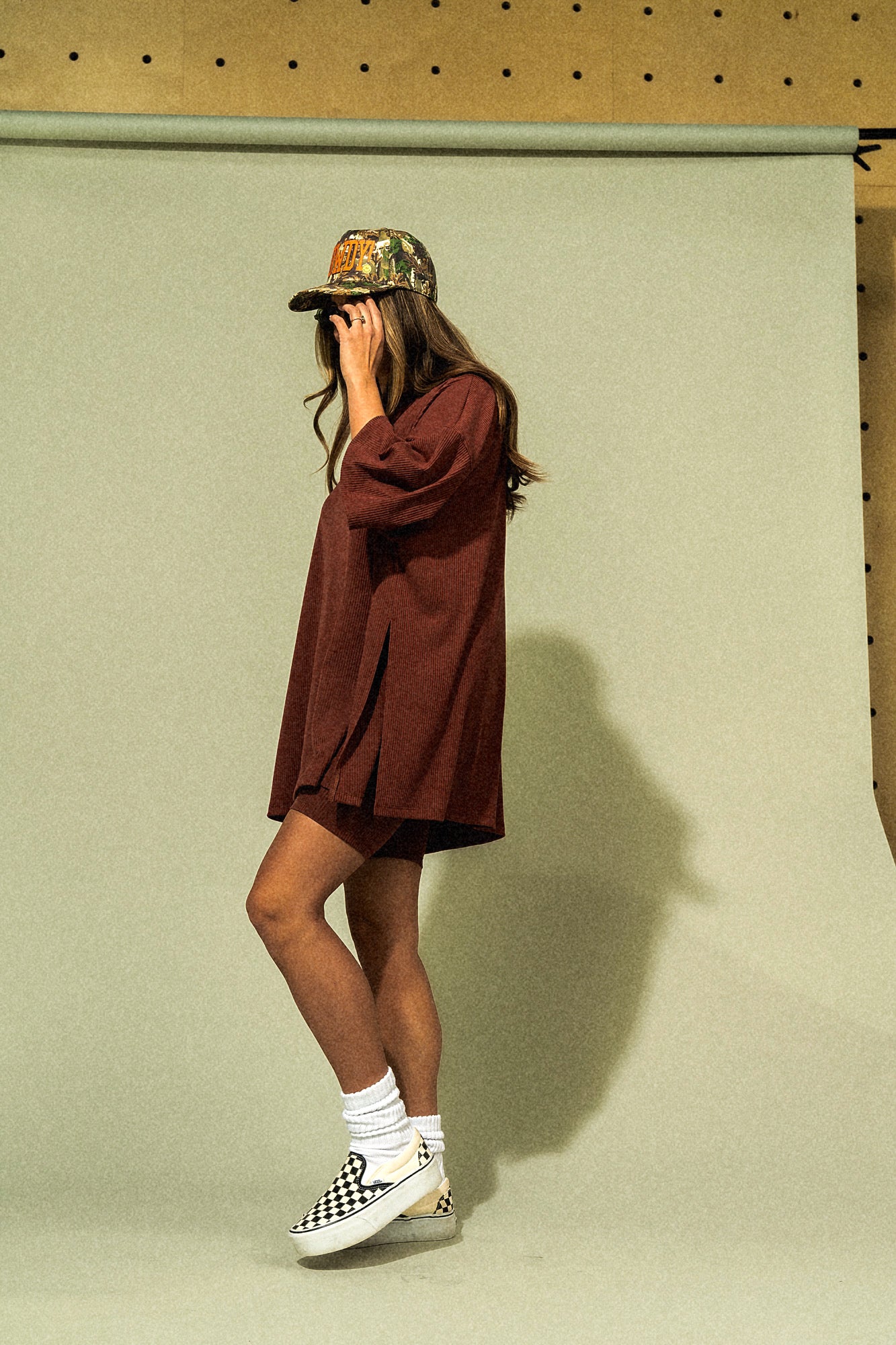 Malone Ribbed Biker Set in Cool Girl Brown - Dressed in Lala