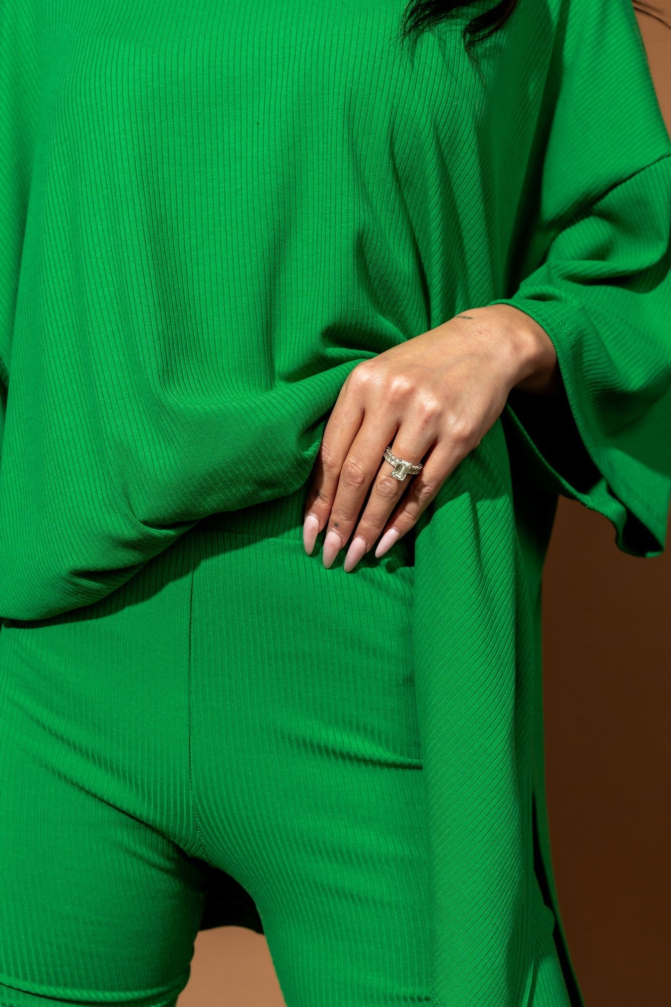 Malone Ribbed Biker Set in Four Leaf Clover - Dressed in Lala