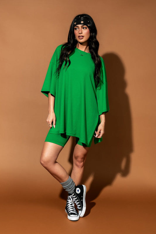 Malone Ribbed Biker Set in Four Leaf Clover - Dressed in Lala