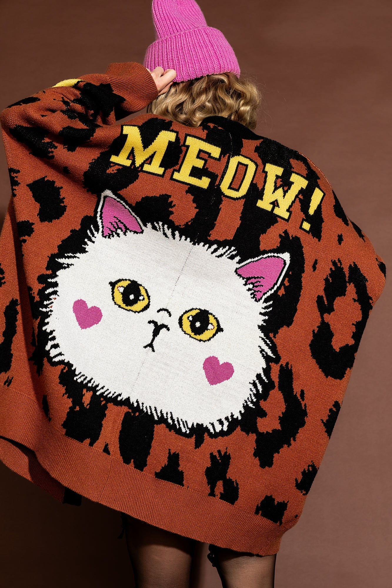 Meow! Oversized Leopard Cardigan - Dressed in Lala