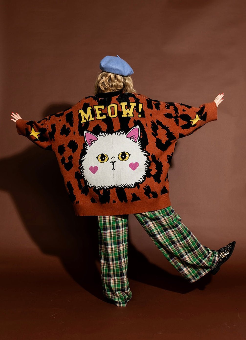 Meow! Oversized Leopard Cardigan - Dressed in Lala