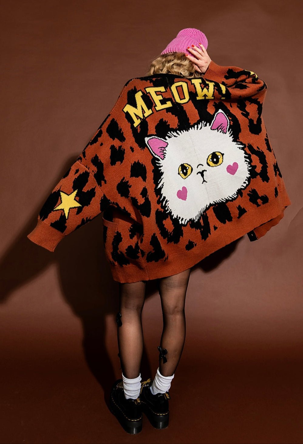 Meow! Oversized Leopard Cardigan - Dressed in Lala