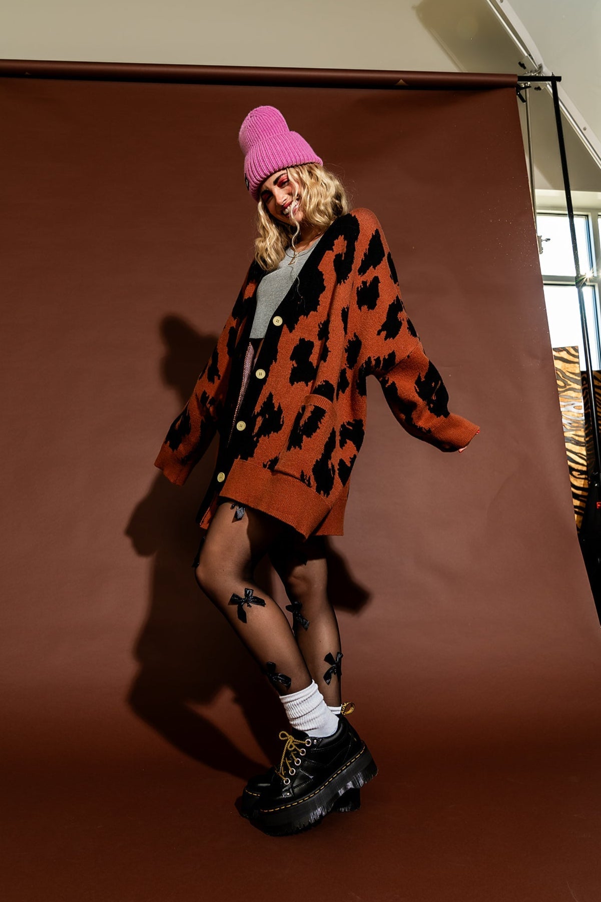 Meow! Oversized Leopard Cardigan - Dressed in Lala