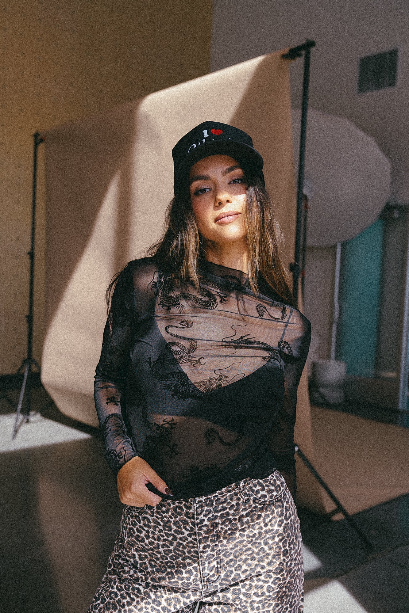 Mesh Burnout Dragon Top in Dangerous Woman - Dressed in Lala