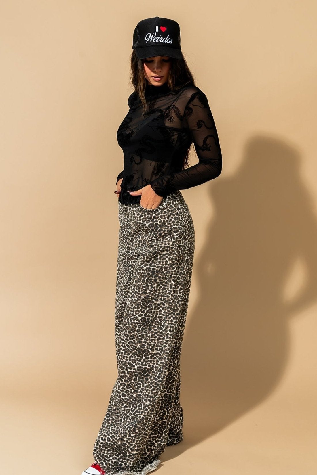 Mesh Burnout Dragon Top in Dangerous Woman - Dressed in Lala