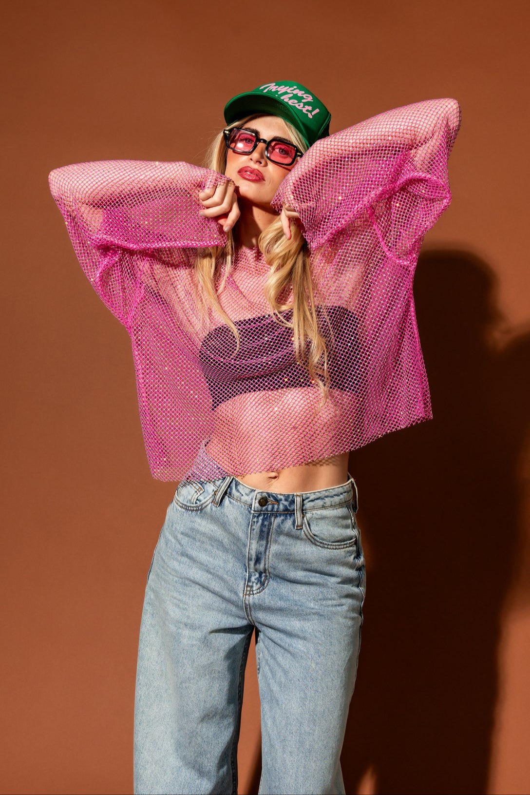 Mirrorball Boxy Top in Pink Bubblegum - Dressed in Lala