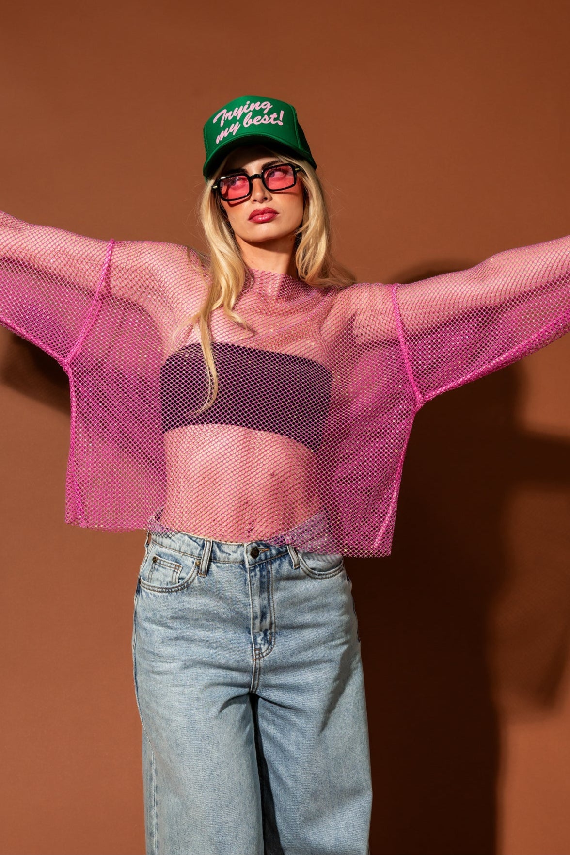Mirrorball Boxy Top in Pink Bubblegum - Dressed in Lala