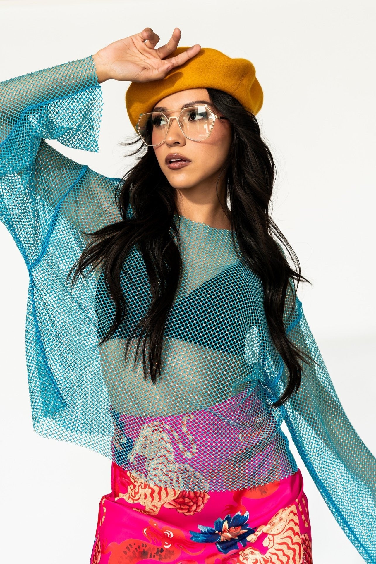 Mirrorball Boxy Top in Sky Blue - Dressed in Lala