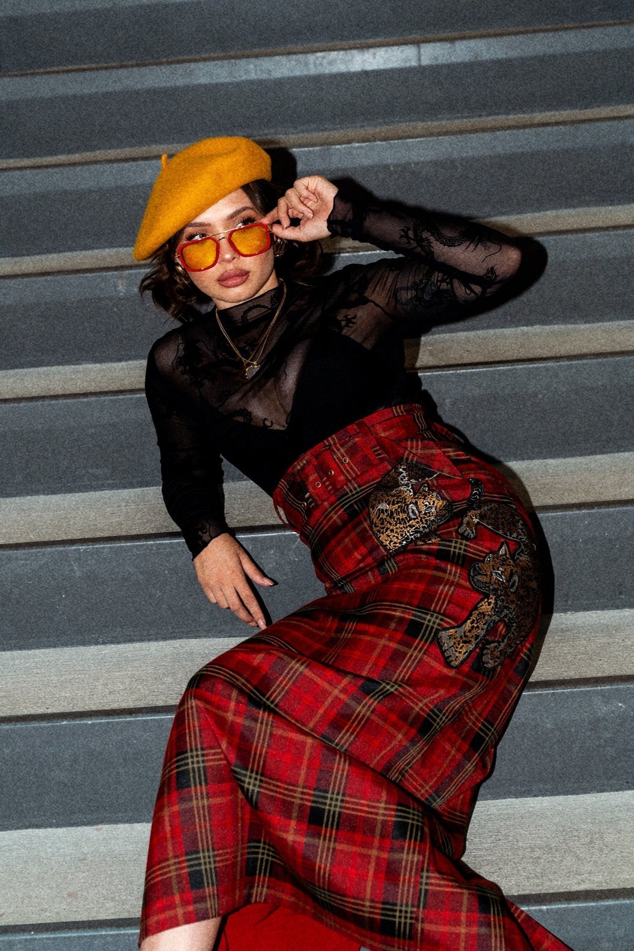 Mischief Maker Plaid Skirt in Red *PREORDER BEGINS SHIPPING 10/3* - Dressed in Lala