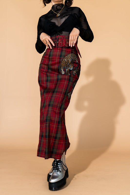 Mischief Maker Plaid Skirt in Red *PREORDER BEGINS SHIPPING 10/3* - Dressed in Lala