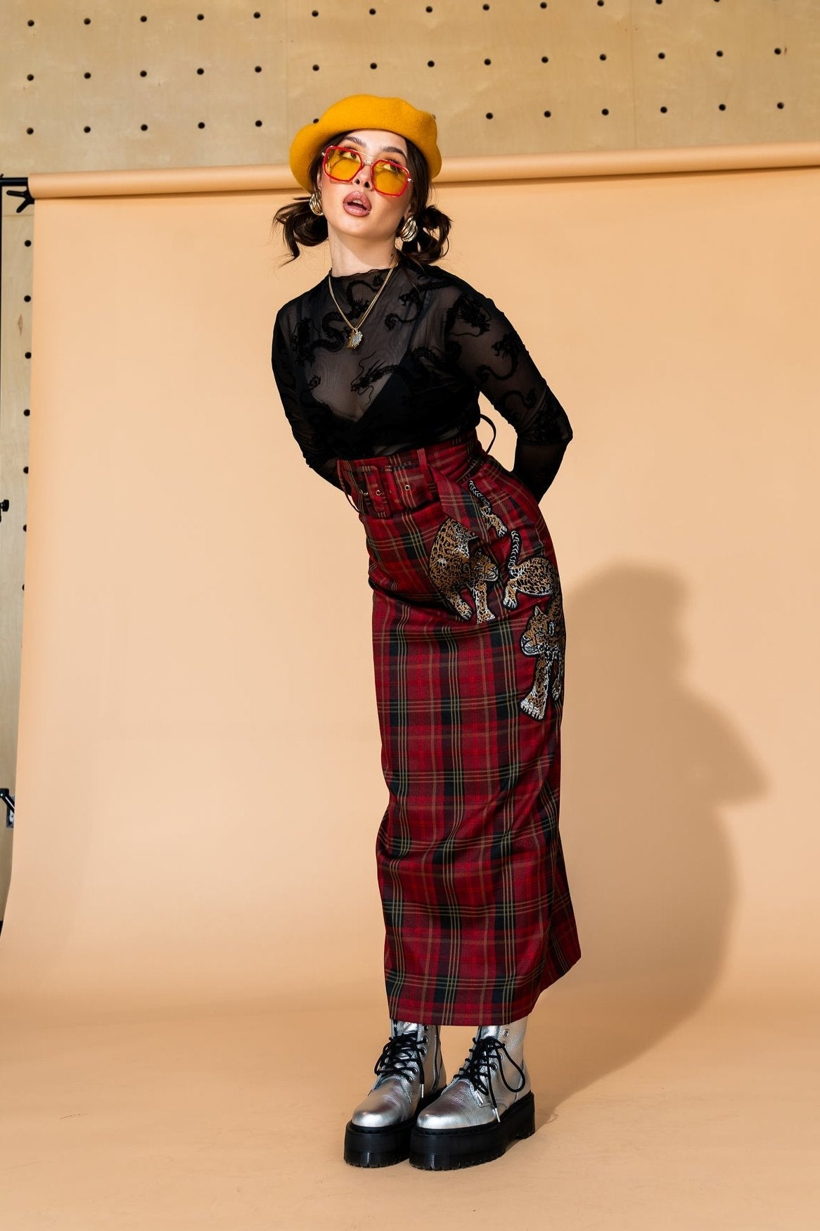 Mischief Maker Plaid Skirt in Red *PREORDER BEGINS SHIPPING 10/3* - Dressed in Lala