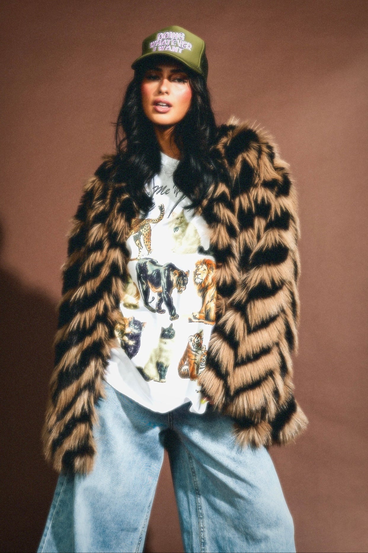 Mob Muse Oversized Faux Fur Coat - Dressed in Lala