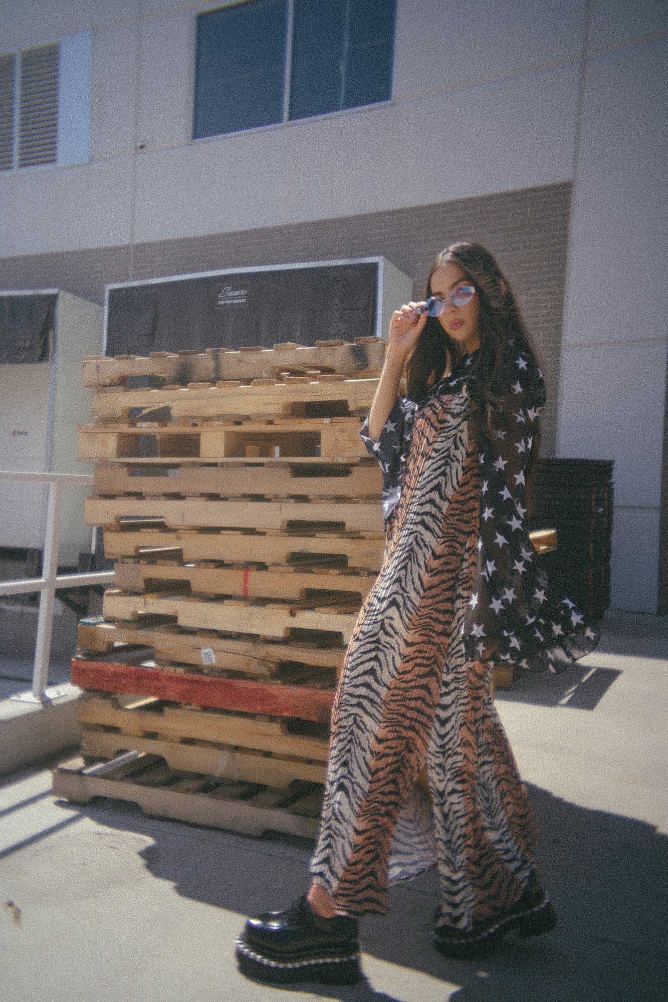 Money Honey Plisse Slip Dress in Go Get 'Em Tiger - Dressed in Lala