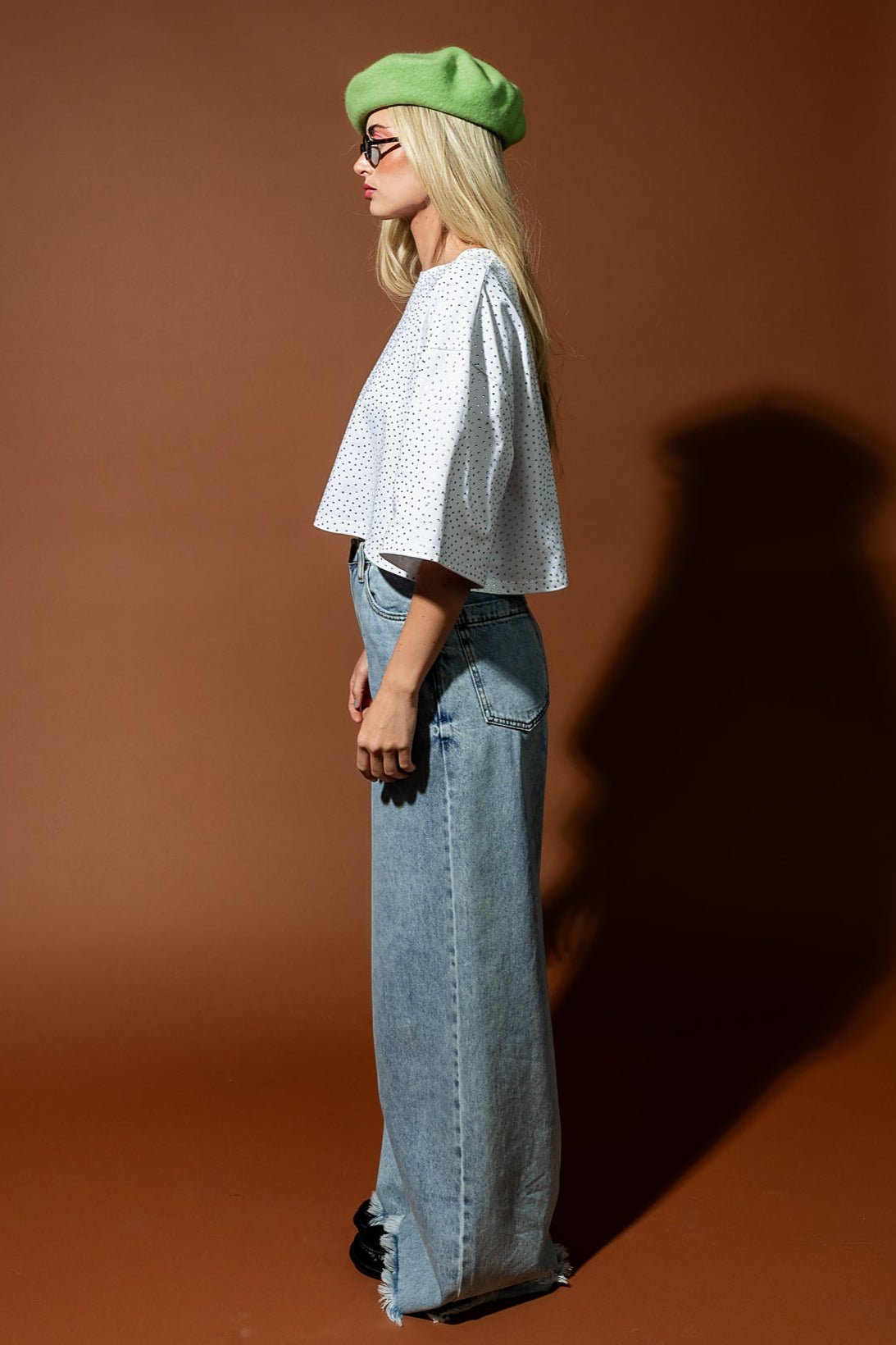 Mood Board Boxy Cropped Rhinestone Tee - Dressed in Lala