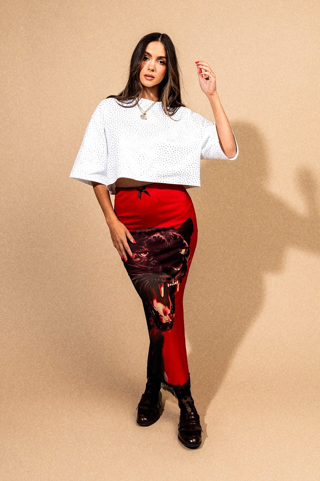 Mood Board Boxy Cropped Rhinestone Tee - Dressed in Lala