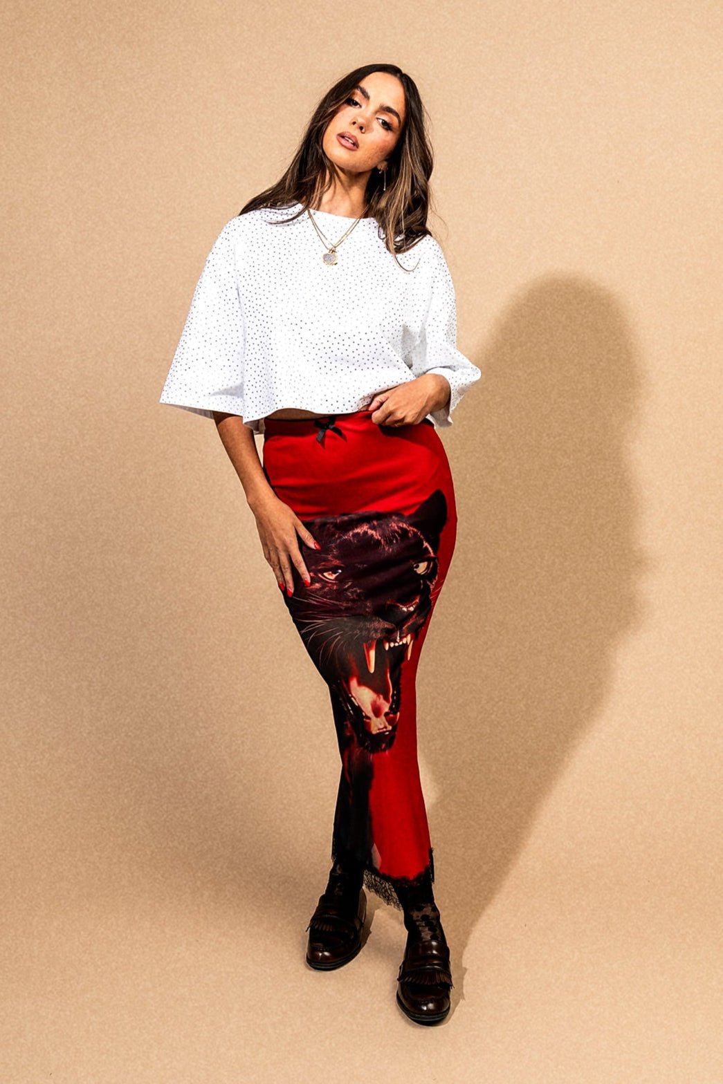Mood Board Boxy Cropped Rhinestone Tee - Dressed in Lala