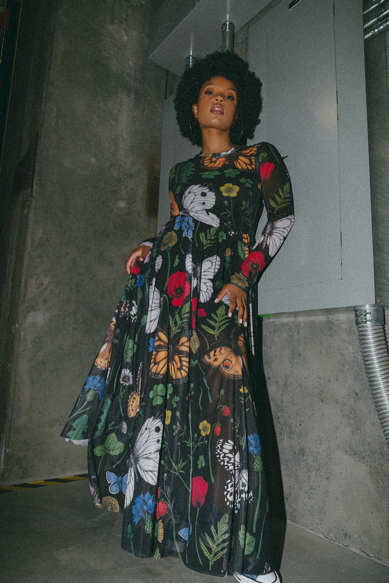 More You Mesh Maxi Dress in Folklore Florals S More You Mesh Maxi Dress in Folklore Florals S