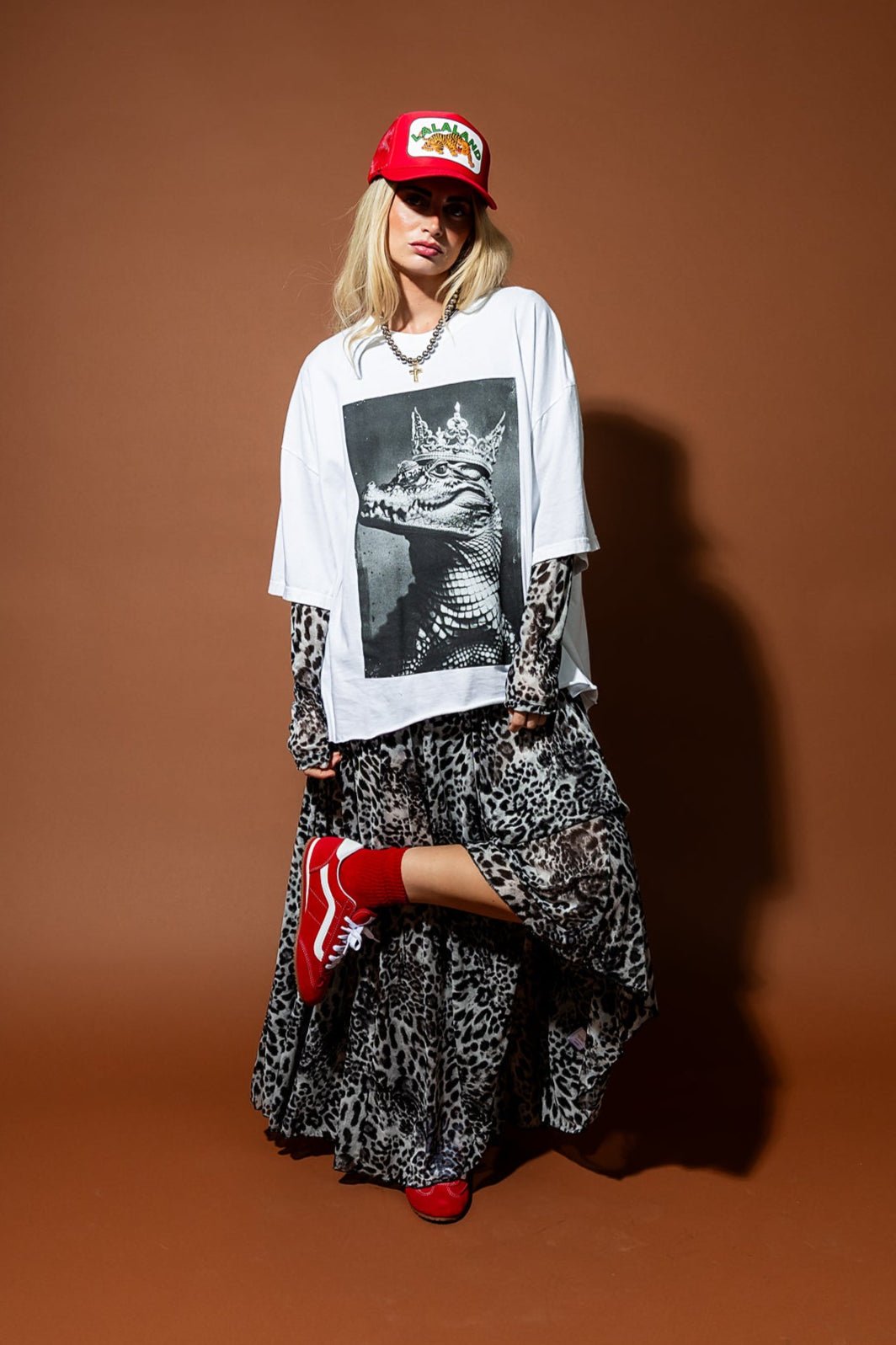 More You Mesh Maxi Dress in Snow Leopard - Dressed in Lala