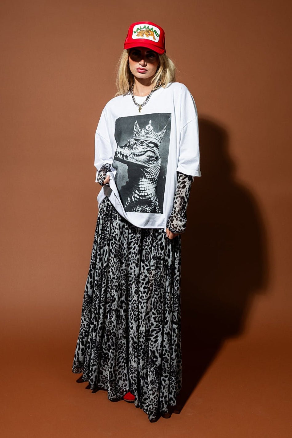More You Mesh Maxi Dress in Snow Leopard - Dressed in Lala