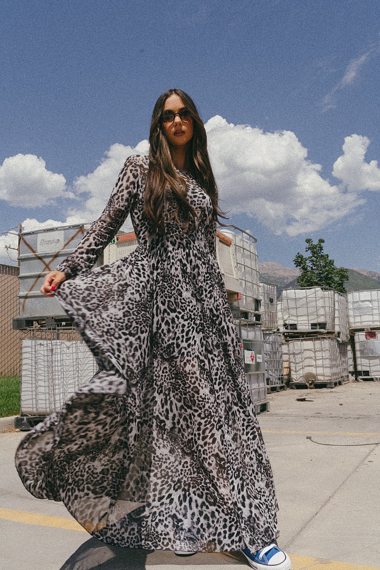 More You Mesh Maxi Dress in Snow Leopard - Dressed in Lala