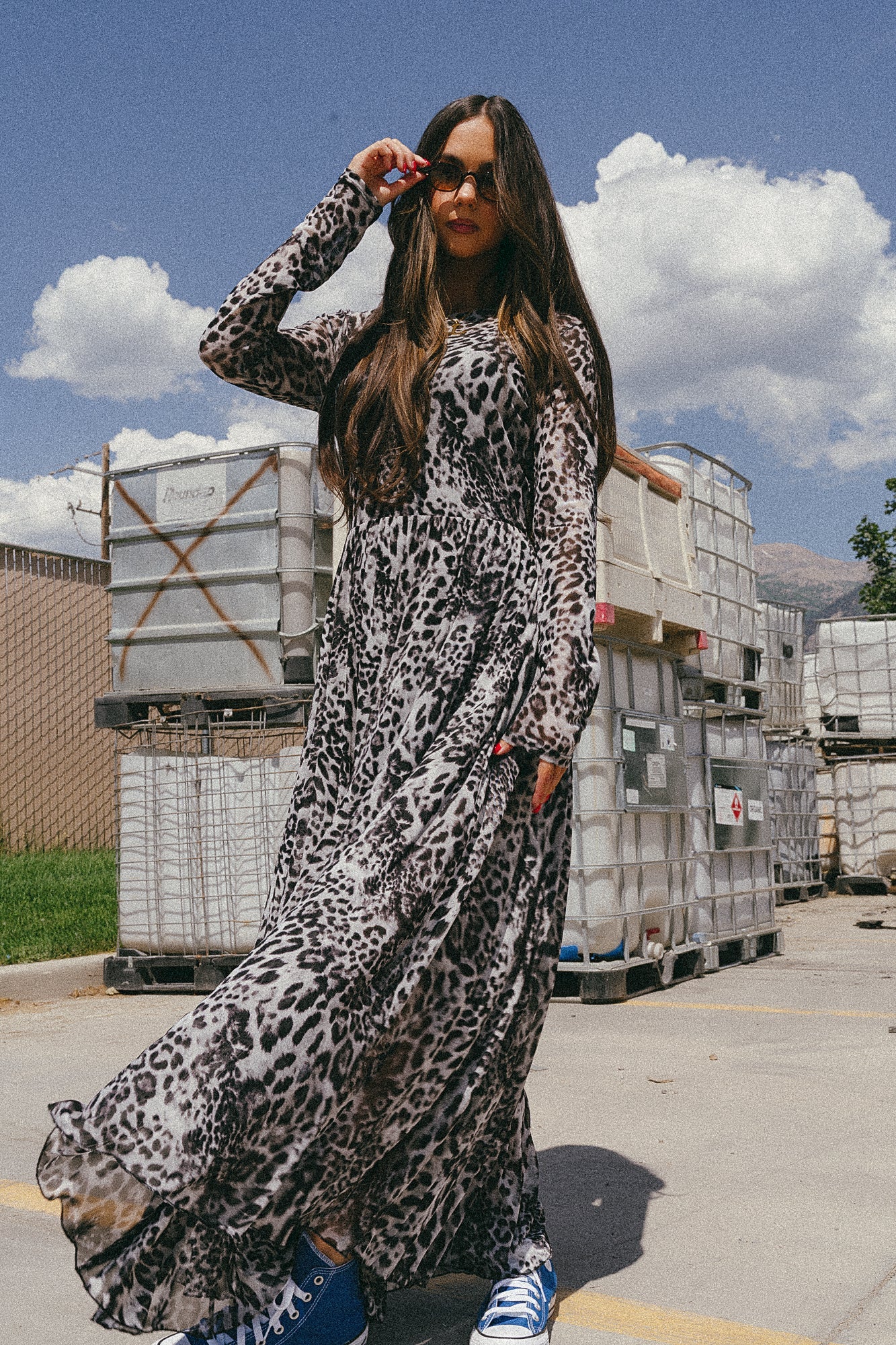 More You Mesh Maxi Dress in Snow Leopard - Dressed in Lala