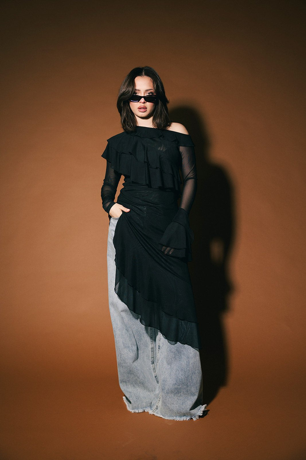 Muse of all Muses Mesh Asymmetrical Top - Dressed in Lala