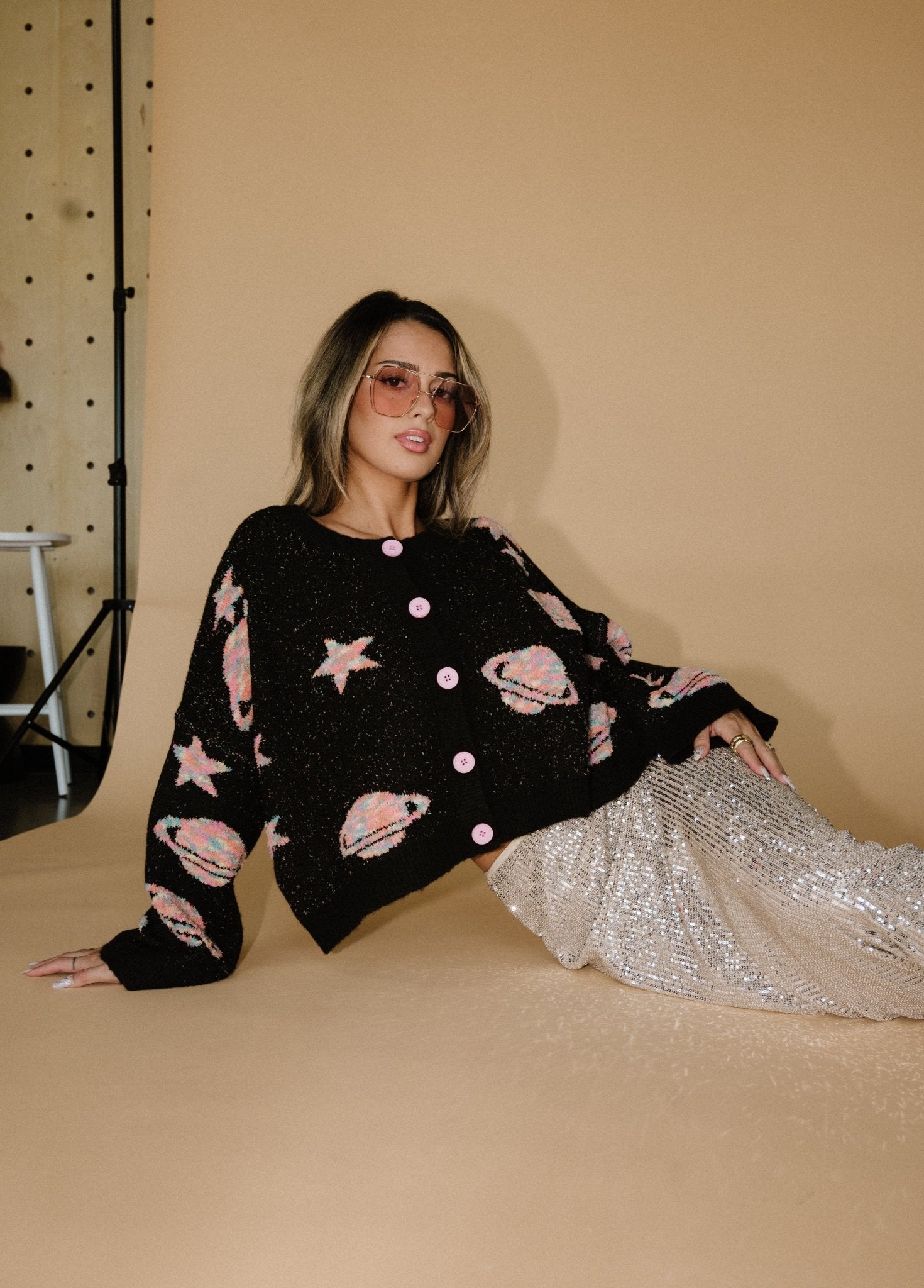 Need Some Space Boxy Button Up Cardigan - Dressed in Lala