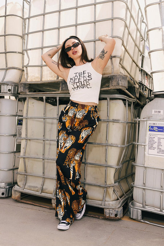 Never Taking These Off Trousers in Black Tiger Tales - Dressed in Lala