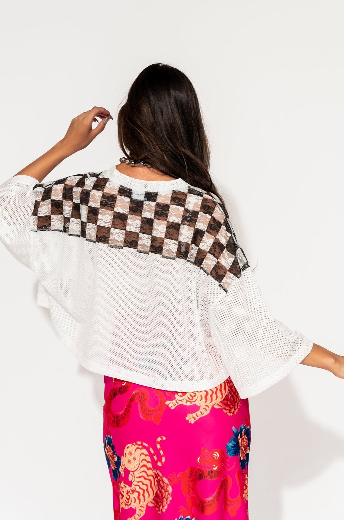 Not Made To Be Subtle Checkered Crop Jersey - Dressed in Lala