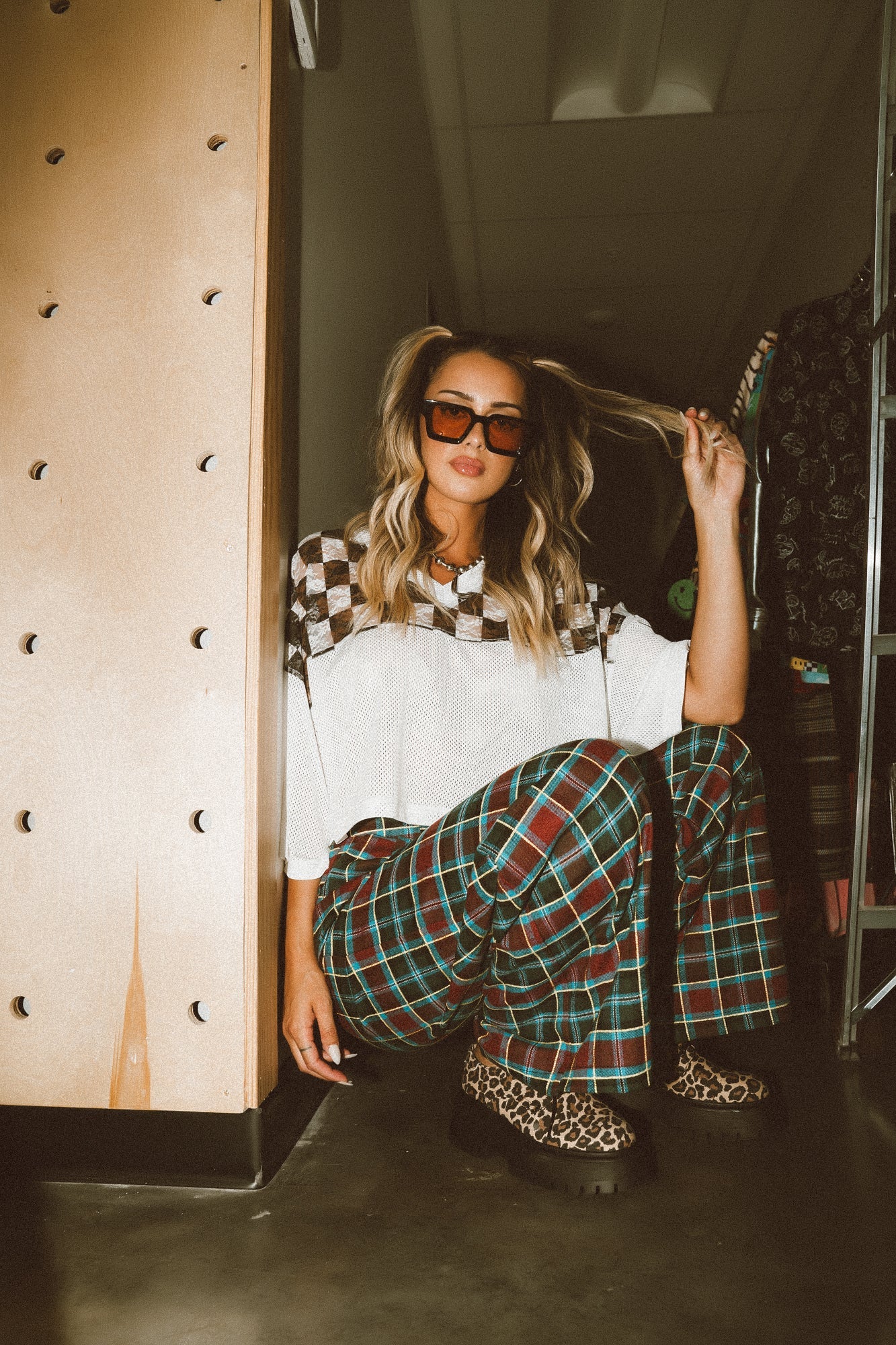 Not Made To Be Subtle Checkered Crop Jersey - Dressed in Lala