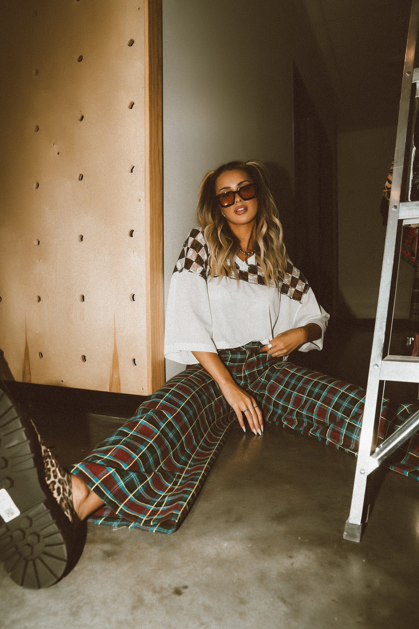 Not Made To Be Subtle Checkered Crop Jersey - Dressed in Lala