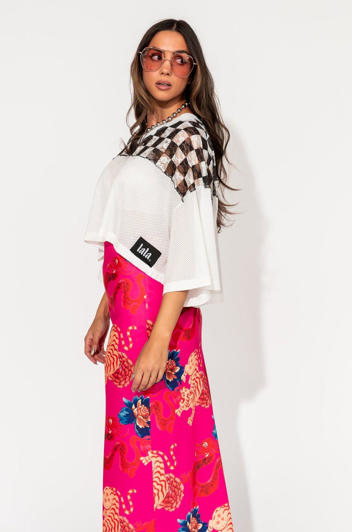 Not Made To Be Subtle Checkered Crop Jersey - Dressed in Lala
