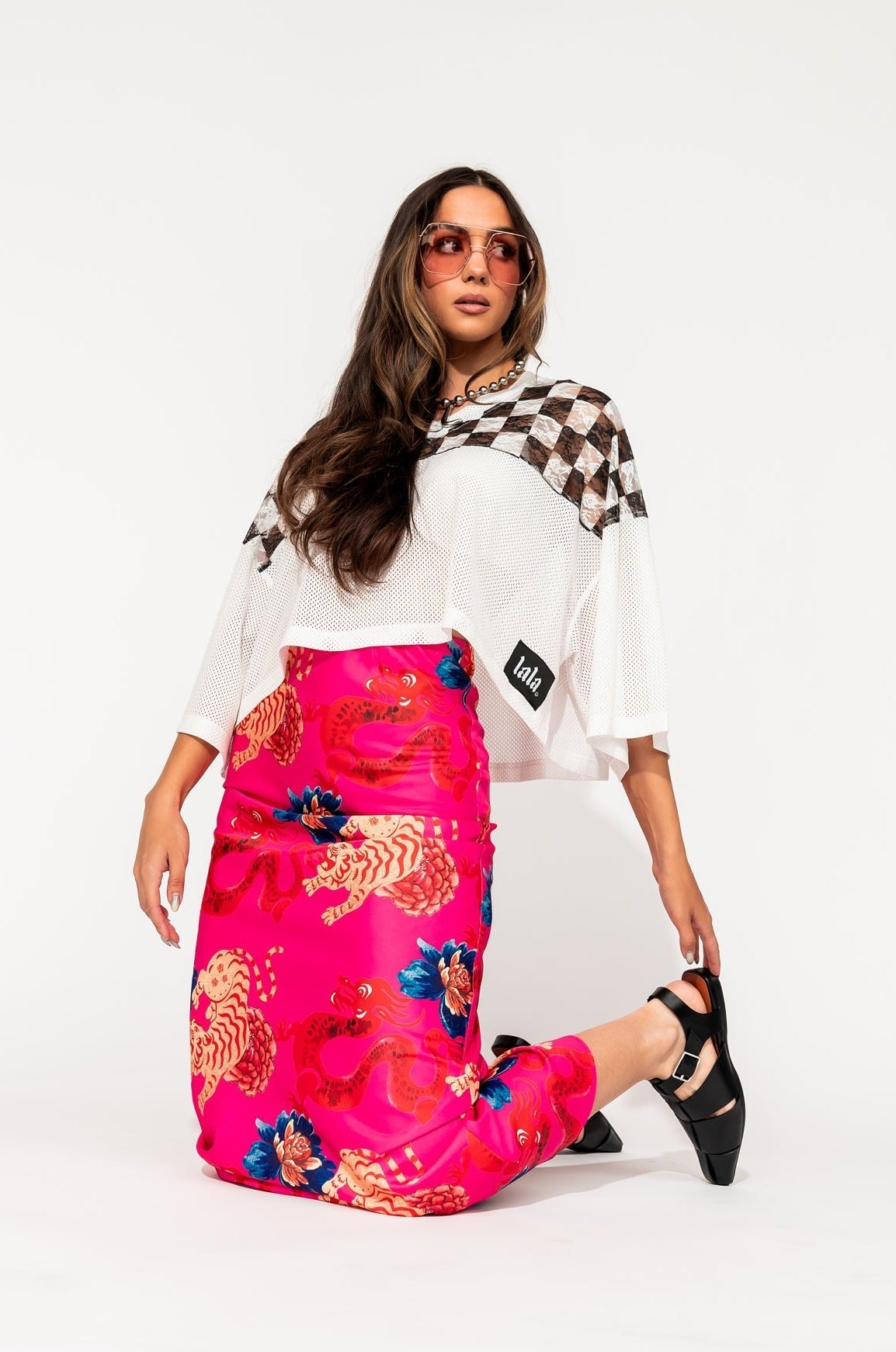 Not Made To Be Subtle Checkered Crop Jersey - Dressed in Lala