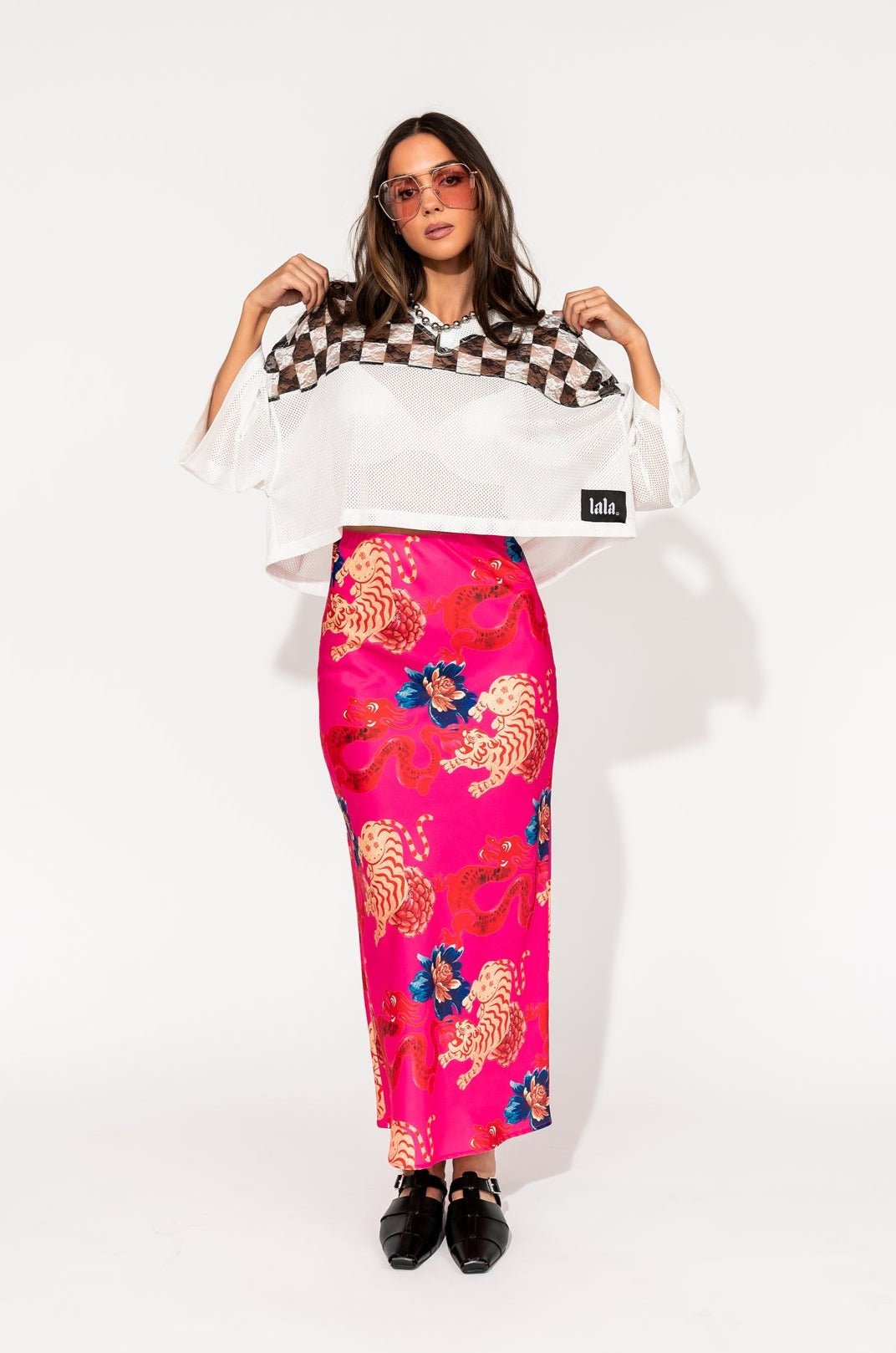 Not Made To Be Subtle Checkered Crop Jersey - Dressed in Lala