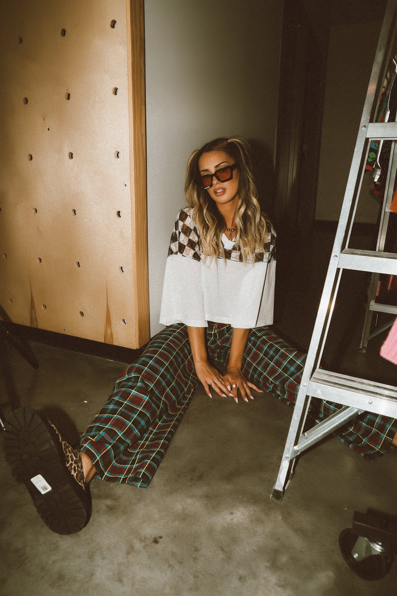 Not Made To Be Subtle Checkered Crop Jersey - Dressed in Lala