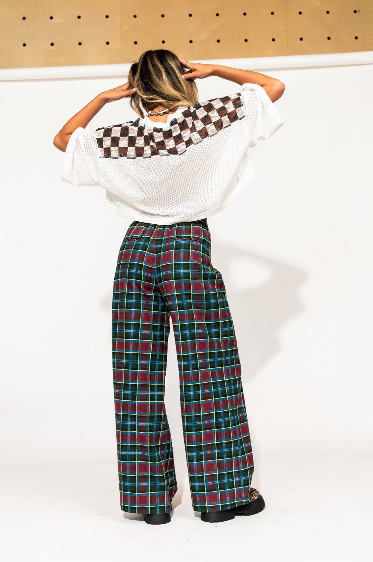 Not Made To Be Subtle Checkered Crop Jersey - Dressed in Lala