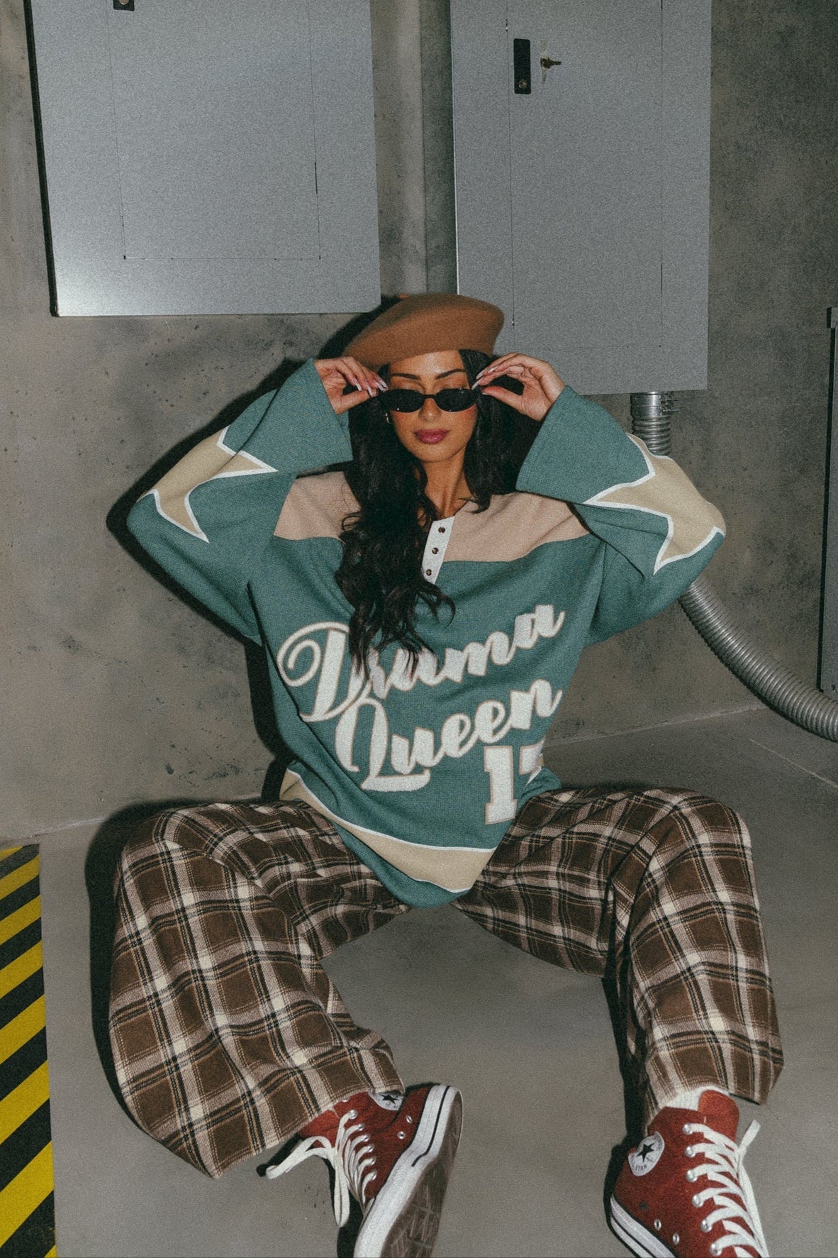 Not Your Drama Queen Waffle Knit Hockey Jersey - Dressed in Lala