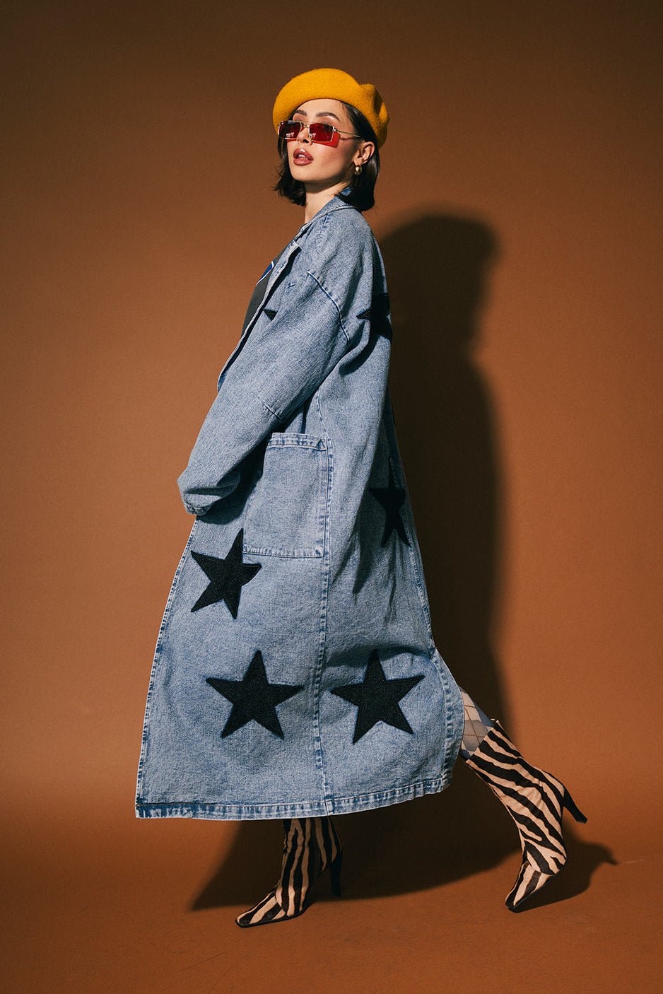 white christmas dresses Denim Trench Coat – BLANKWardrobe main image 0