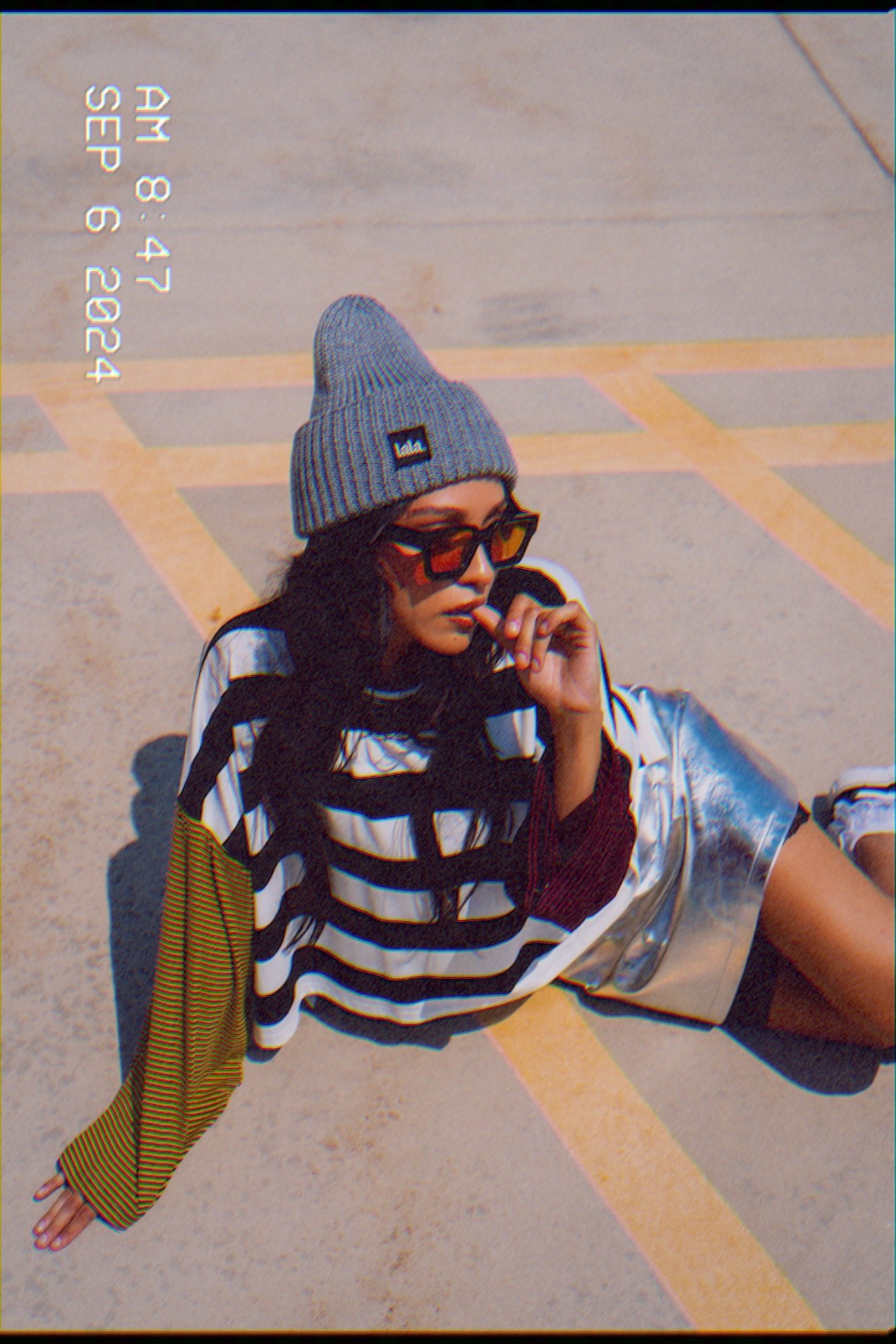Ozzy Long Sleeve Tee in Grunge Stripes - Dressed in Lala