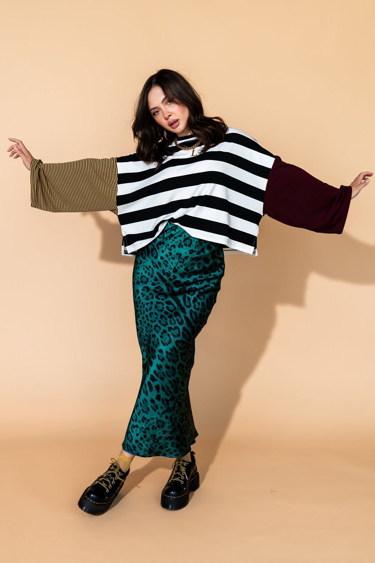 Ozzy Long Sleeve Tee in Grunge Stripes - Dressed in Lala