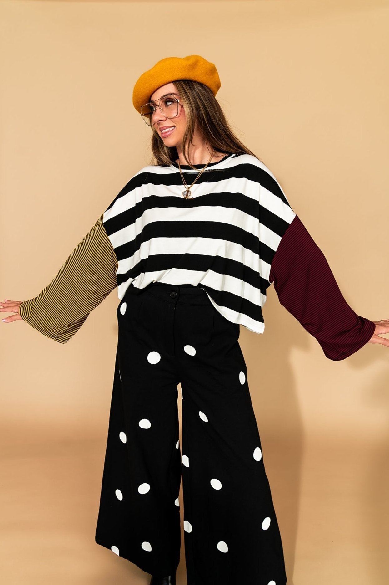 Ozzy Long Sleeve Tee in Grunge Stripes - Dressed in Lala