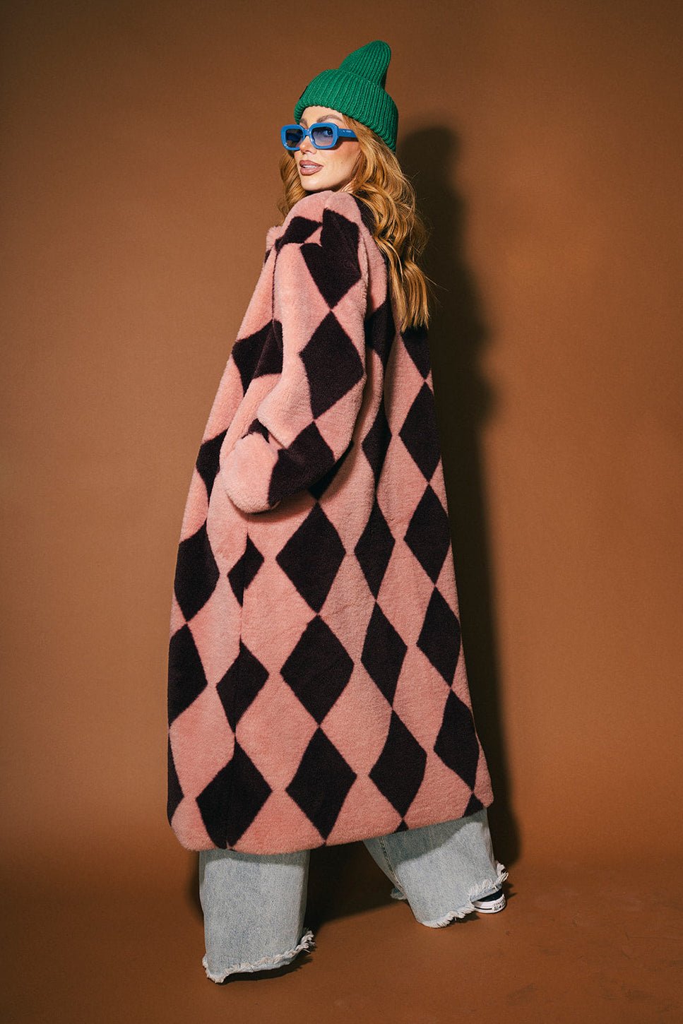 Pink Cosmos Longline Faux Fur Coat - Dressed in Lala