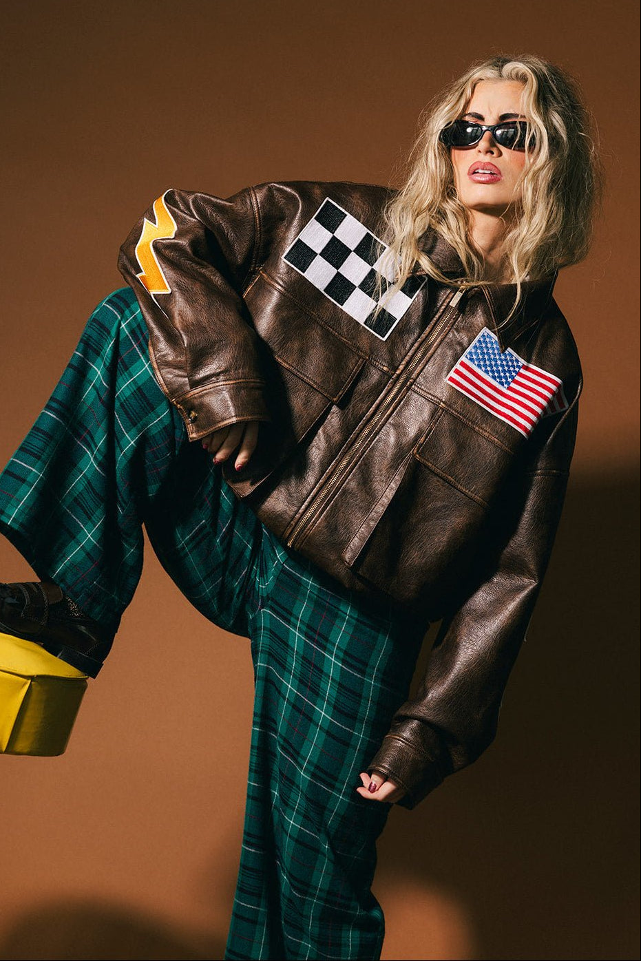 Pit Crew Vegan Leather Bomber Jacket – Dressed in Lala