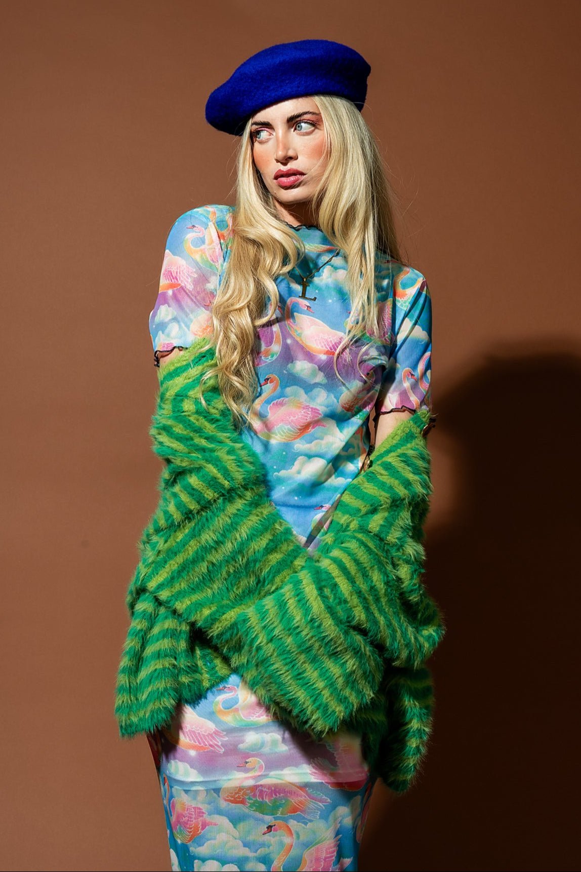 Rainbow Swan Rodeo Short Sleeve Mesh Top - Dressed in Lala
