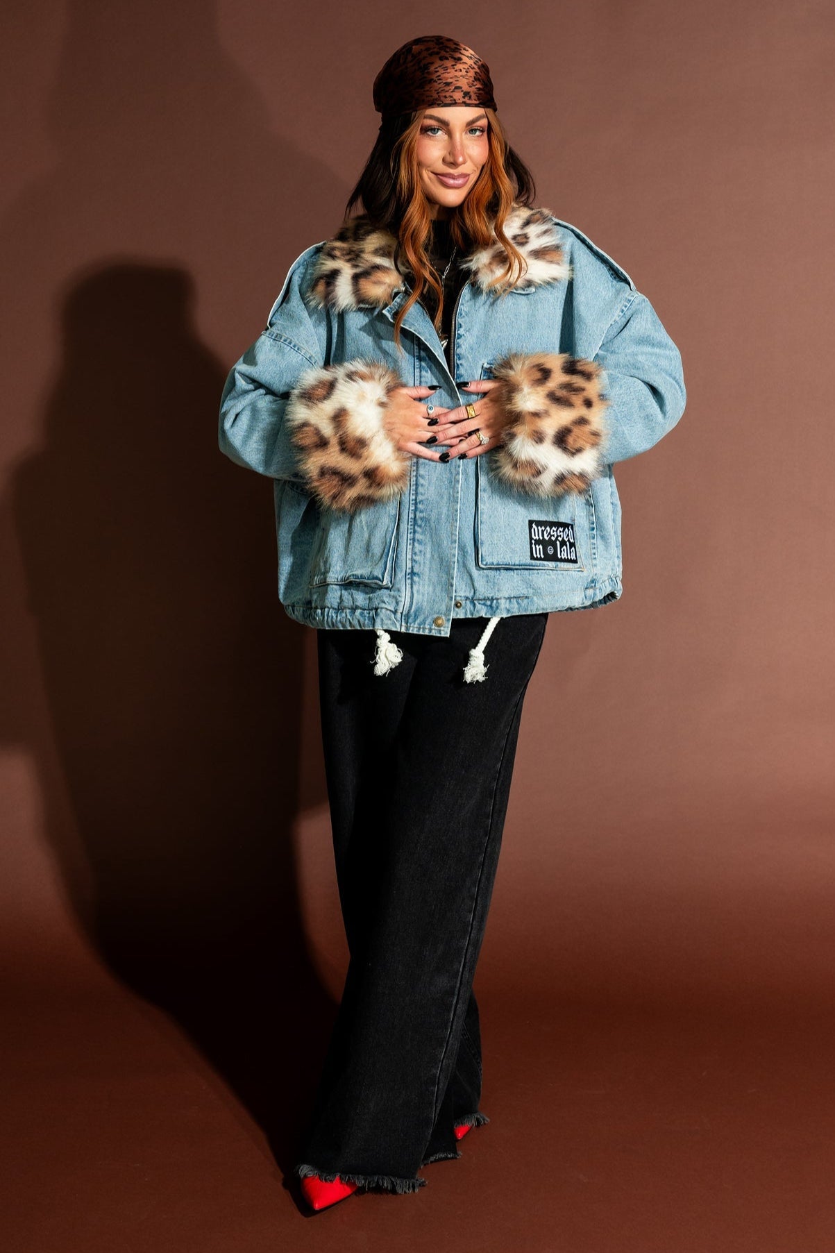 Rebellion Oversized Denim Trucker Jacket with Faux Fur - Dressed in Lala
