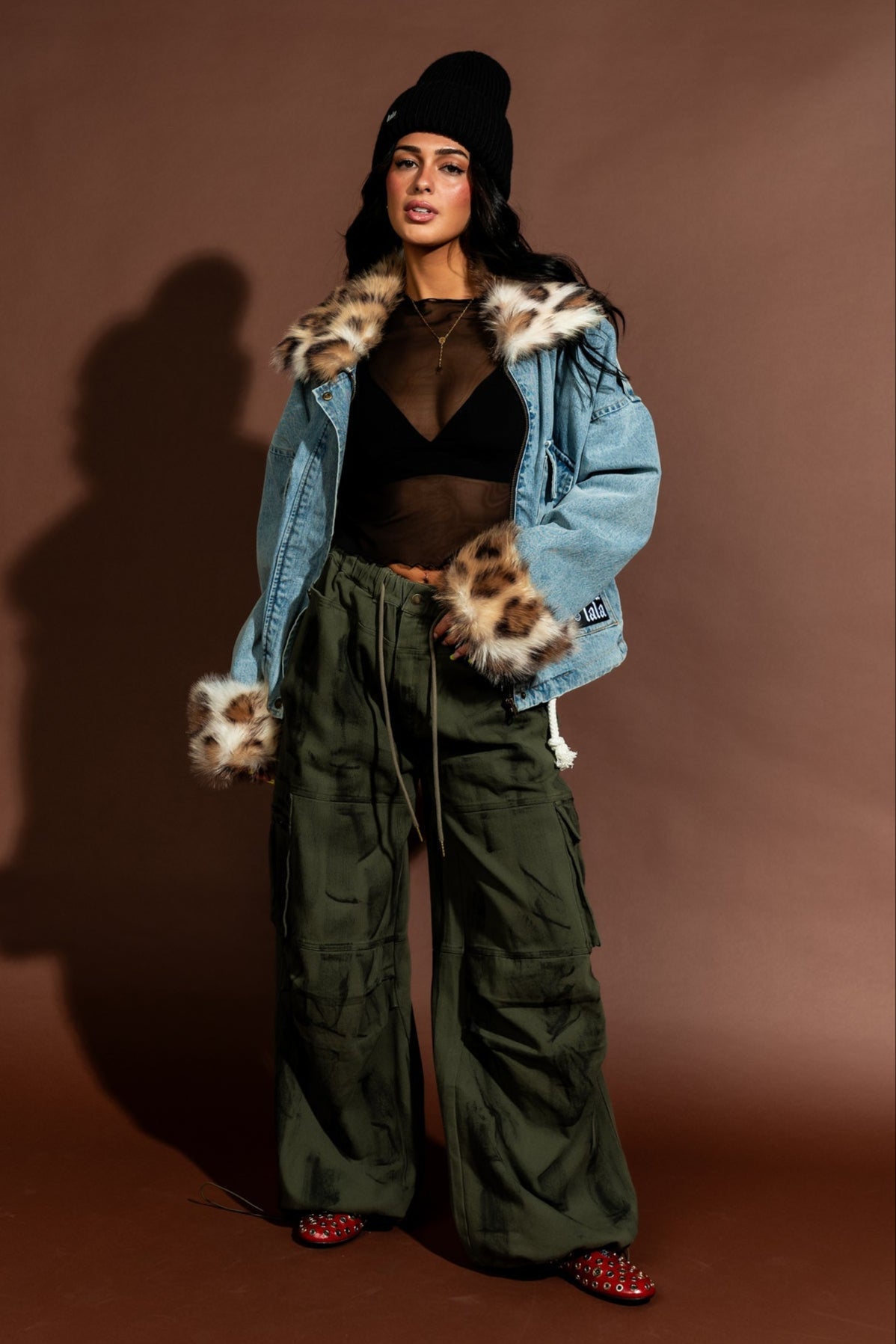 Rebellion Oversized Denim Trucker Jacket with Faux Fur - Dressed in Lala
