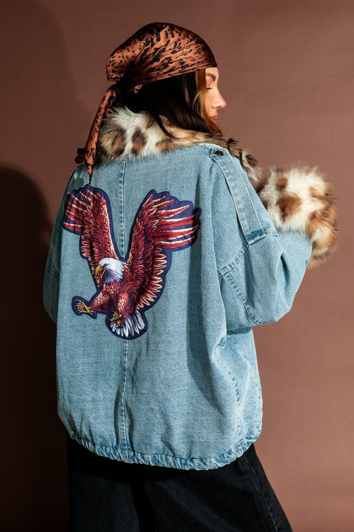 Rebellion Oversized Denim Trucker Jacket with Faux Fur - Dressed in Lala