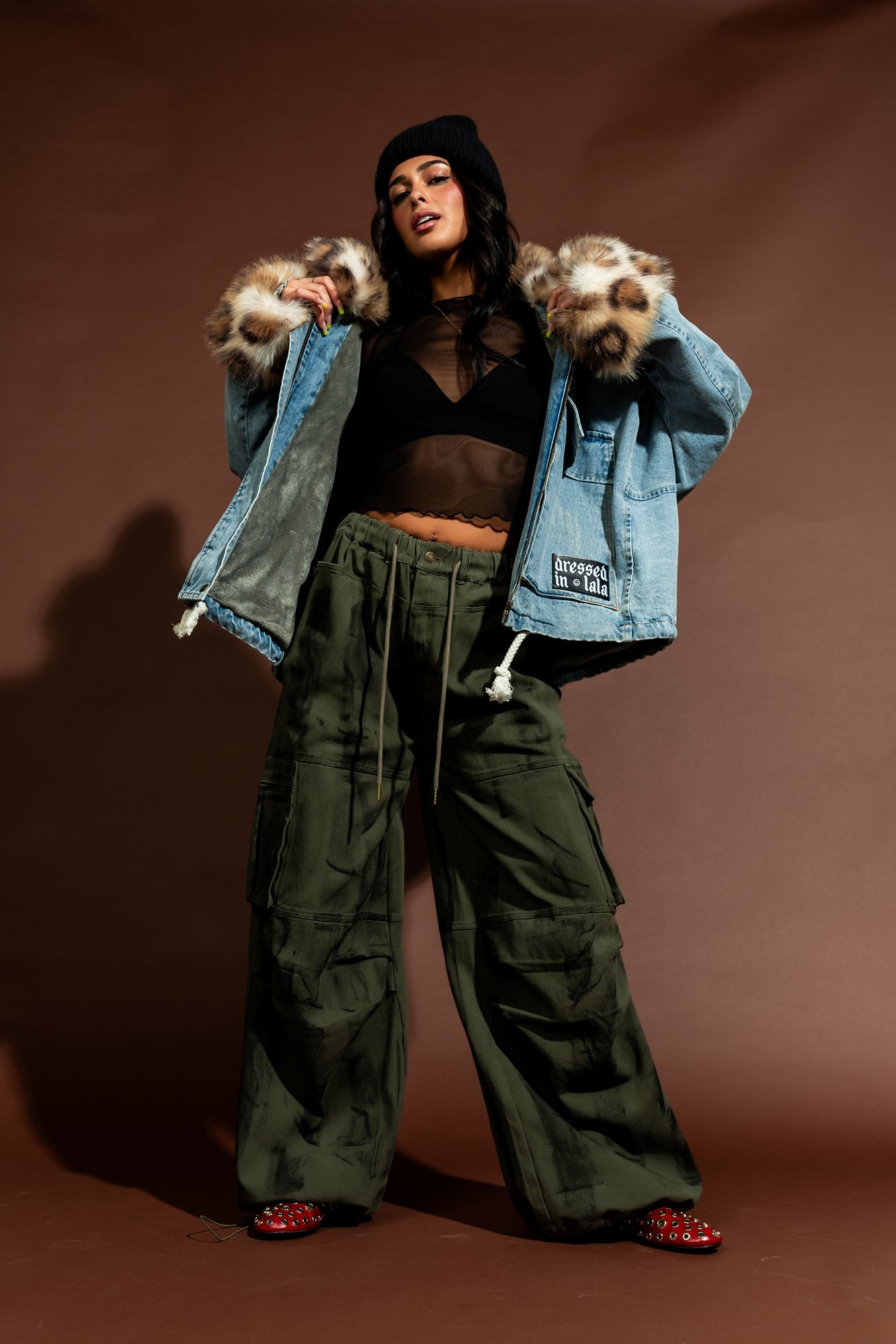 Rebellion Oversized Denim Trucker Jacket with Faux Fur - Dressed in Lala